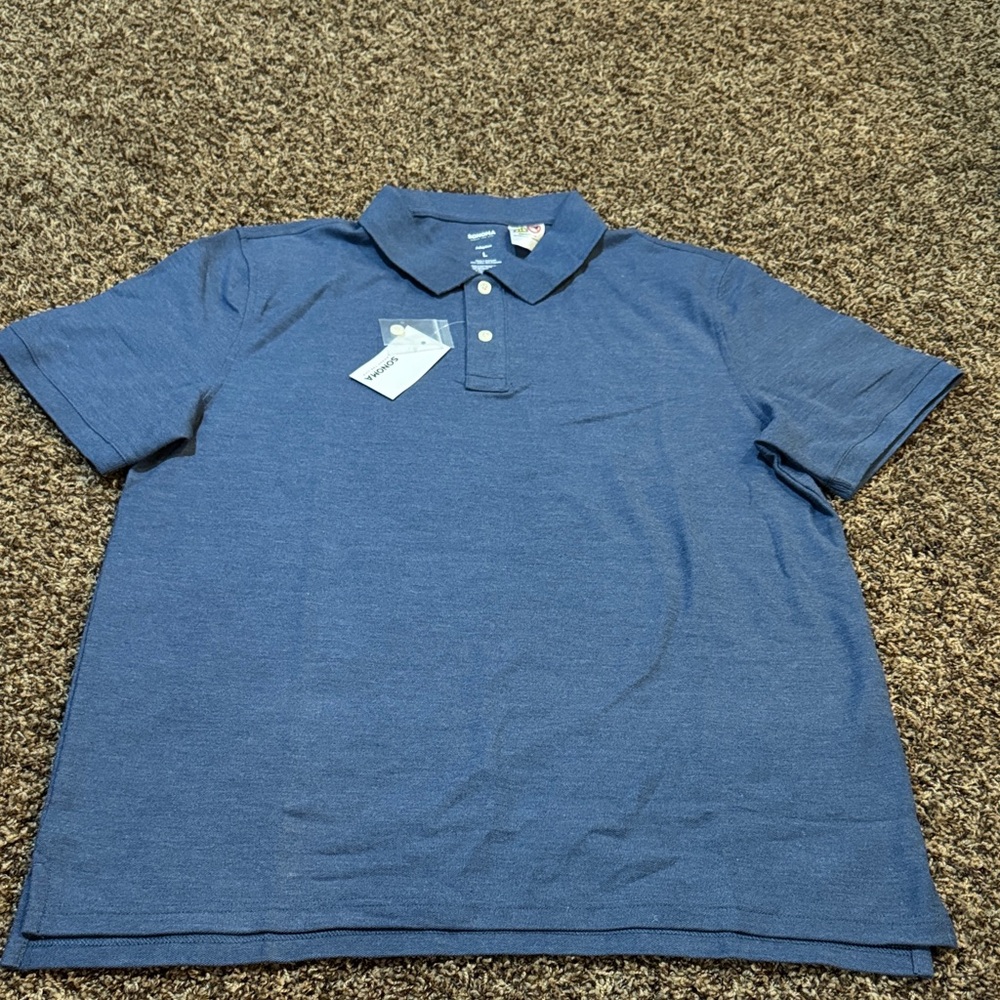Sonoma Men's Heathered Blue Polo Shirt